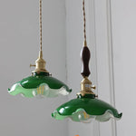 Green Glass Adjustable LED Pendant Lamp - Modern Nordic Hanging Light
