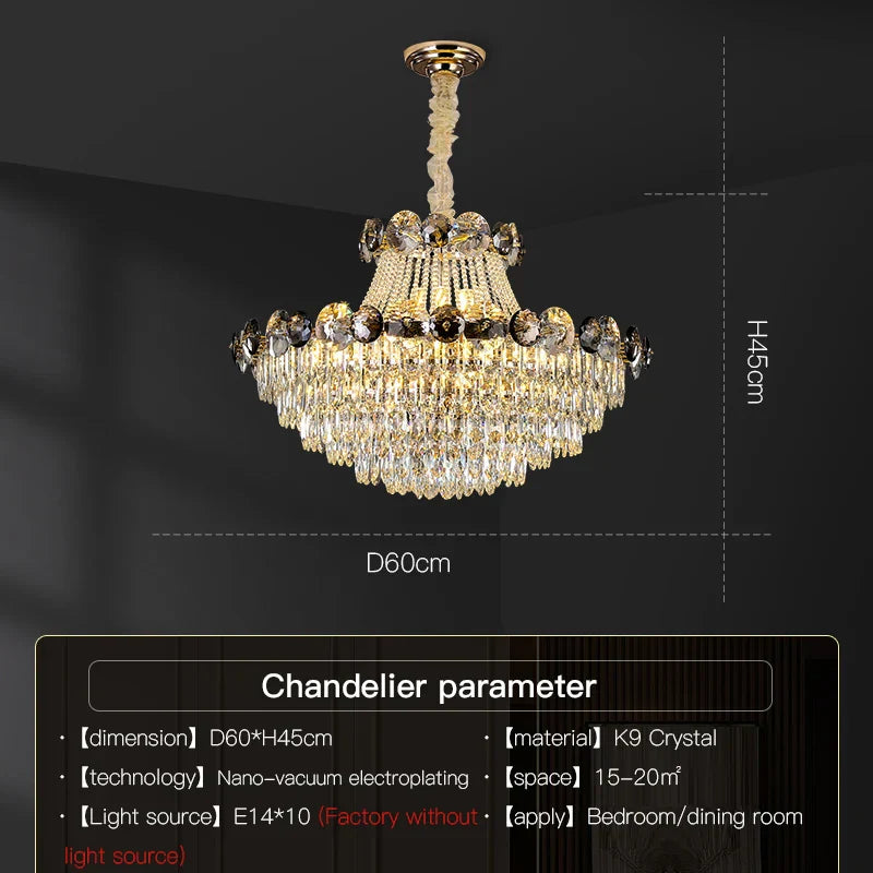 Crystal Chandelier: Modern Nordic Luxury for Living Room, Dining Room, Bedroom