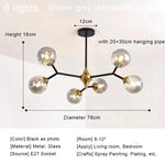 Nordic Glass Ball LED Chandelier Modern Ceiling Lamp Home Decor Fixture