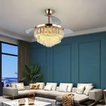 Crystal Pendant LED Ceiling Fan for Smart Home Decor