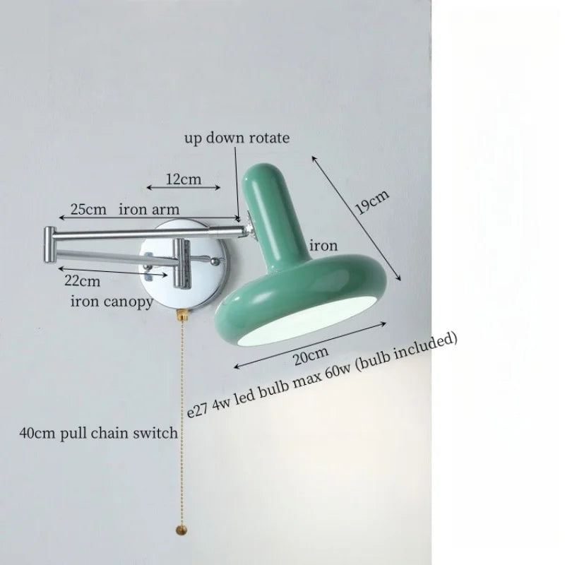 Milky Green LED Wall Sconce - Modern Nordic Iron Art Lamp