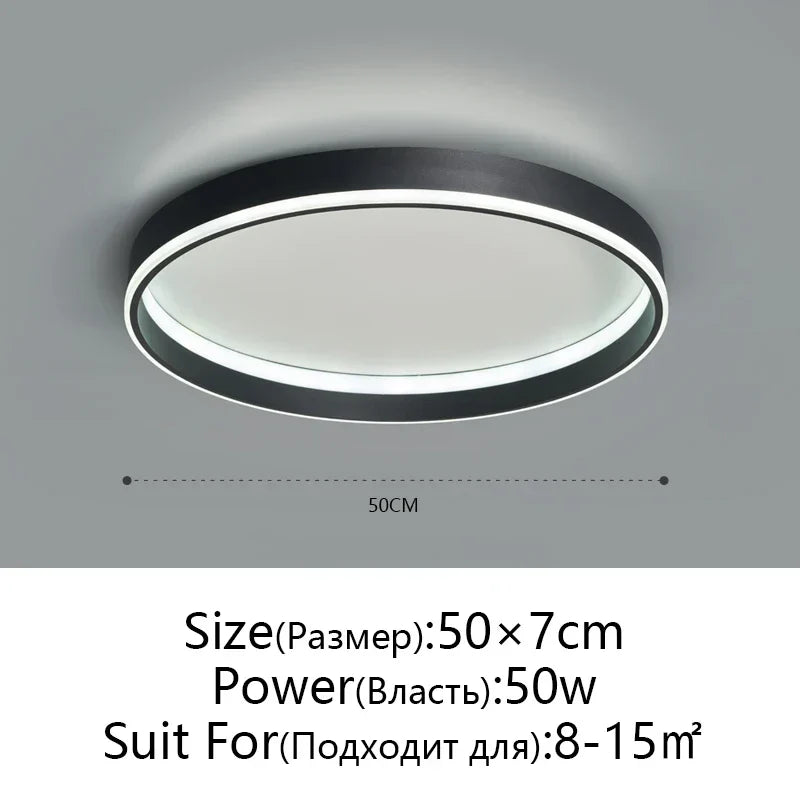 Round Bedroom LED Ceiling Light Modern Home Decor Minimalist Living Room Lighting