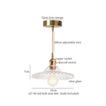 Afralia™ Brass Glass LED Pendant Lamp for Cafe Bar Restaurant Bedroom Loft