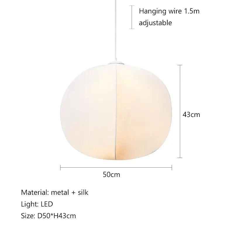 Silk Chandelier: Nordic Wabi Sabi LED Pendant Light for Home, Bar, and Dining Room