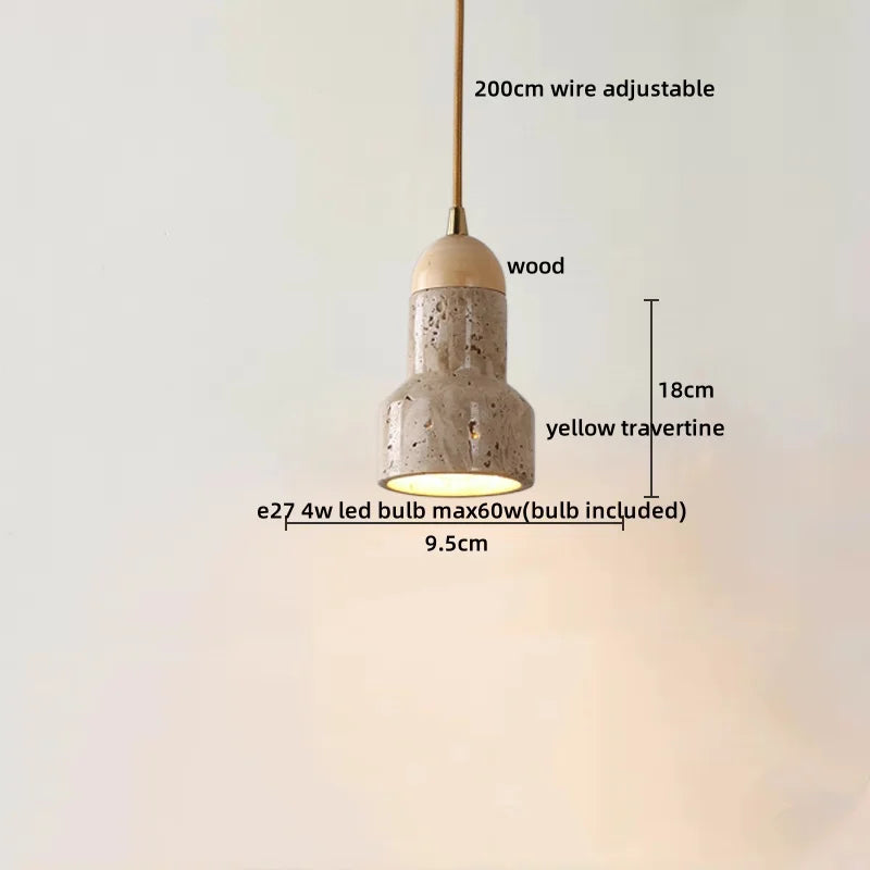 Yellow Cave Stone LED Pendant Lamp Modern Hanging Light Fixtures