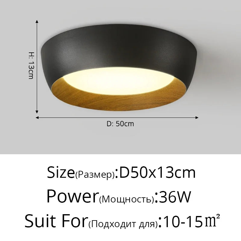 Nordic LED Ceiling Lamp for Living Room Bedroom, Surface Mounted Luminaire