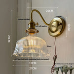 Amber Glass Wall Sconce Vintage Loft LED Vanity Light Fixture