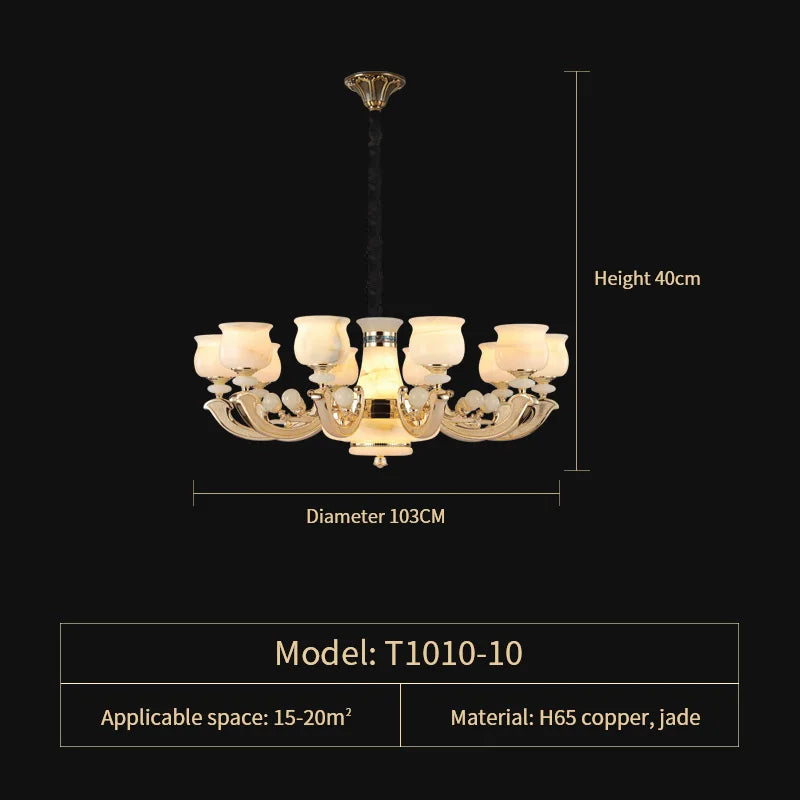 Natural Afghan Jade Villa Chandelier: High-Grade Living Room Lamp for Luxurious Atmosphere