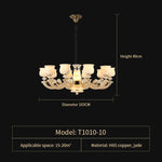 Natural Afghan Jade Villa Chandelier: High-Grade Living Room Lamp for Luxurious Atmosphere
