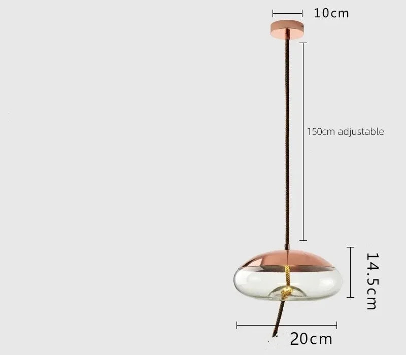 Modern LED Glass Chandelier for Living Room Bedroom Kitchen Pendant Lamp