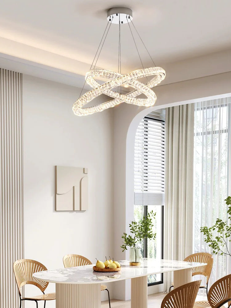 Crystal Chandelier Ring - Elegant Light Luxury for Living Room, Dining Room & Bedroom