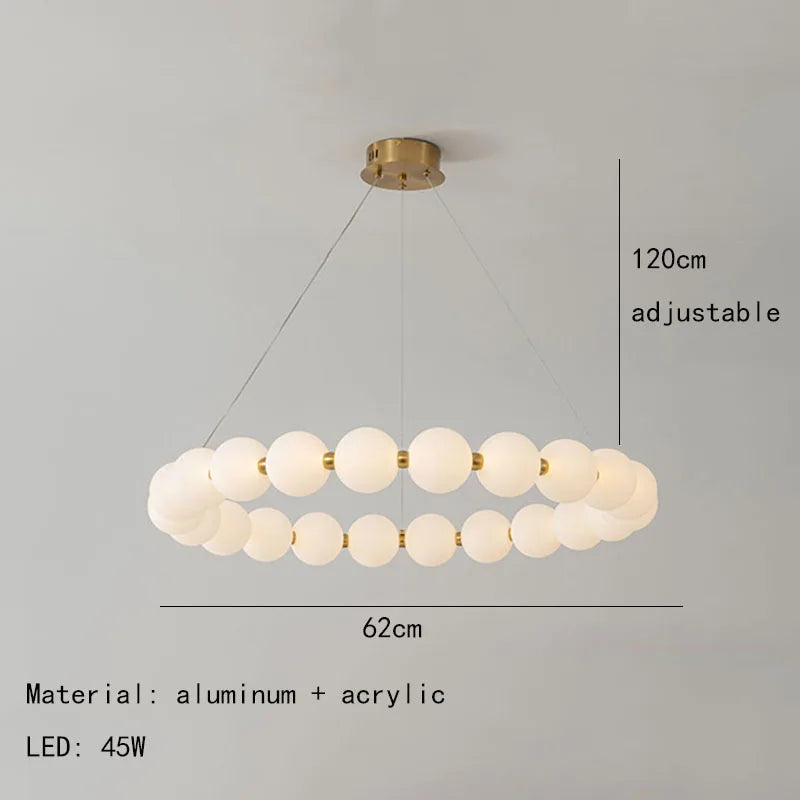Gold Acrylic LED Ceiling Chandelier for Living Room Bedroom Pendant Lighting