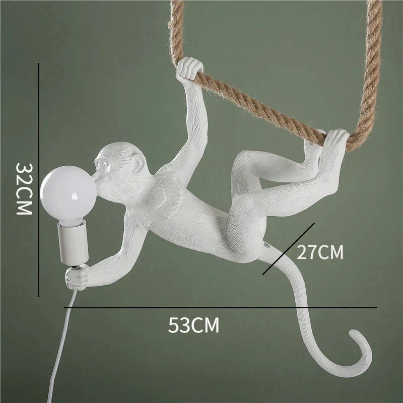 Monkey Resin Pendant Light for Artistic Living Room Decor