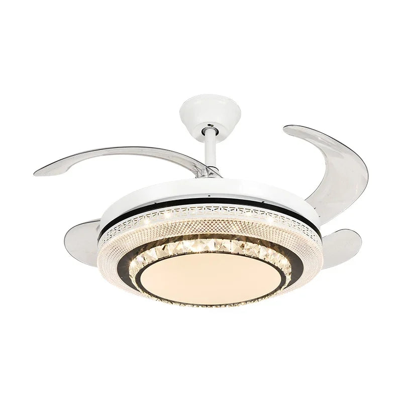 LED Ceiling Fan with Remote Control, Modern ABS Blades, 110V 220V