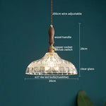 Clear Glass Pendant Lamp Japanese Style LED Hanging Lights