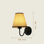 Fabric Lampshade Wall Sconce with LED Bulb for Home Decoration