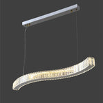 Afralia™ Wave Crystal LED Pendant Light for Modern Dining Room