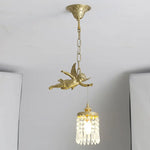 Luxure Crystal Chandelier: Modern Copper Ceiling LED Light Fixture for Living Room