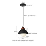 LED Pendant Lights Black Travertine Table Hanging Lamp for Bedroom Living Dining Room