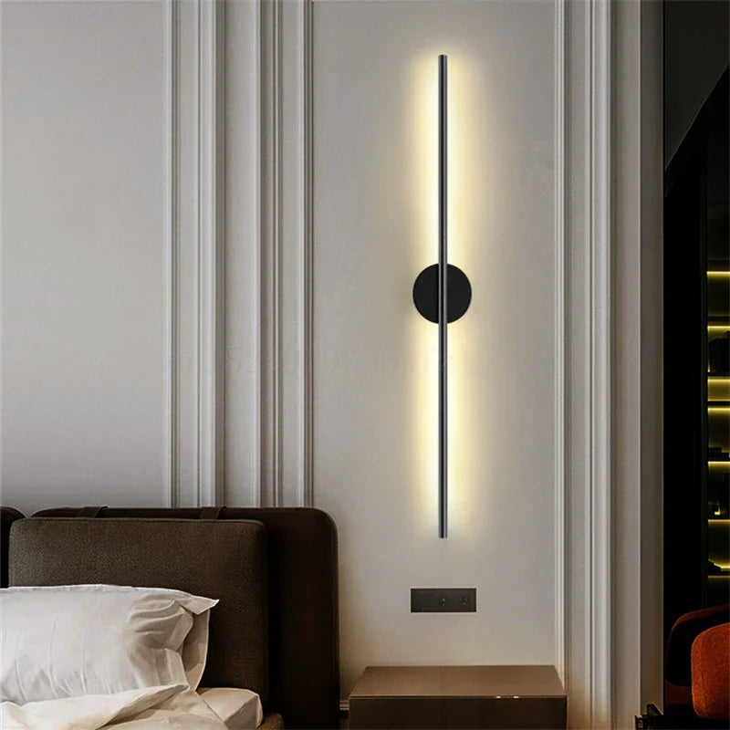 Linear Tube LED Wall Lamp, Modern Minimalist Up Down Sconce for Bathroom, Bedside & Mirror