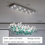 Glass Stone Chandeliers: Modern Luxury LED Pendant Lights for Dining Room Art Decor