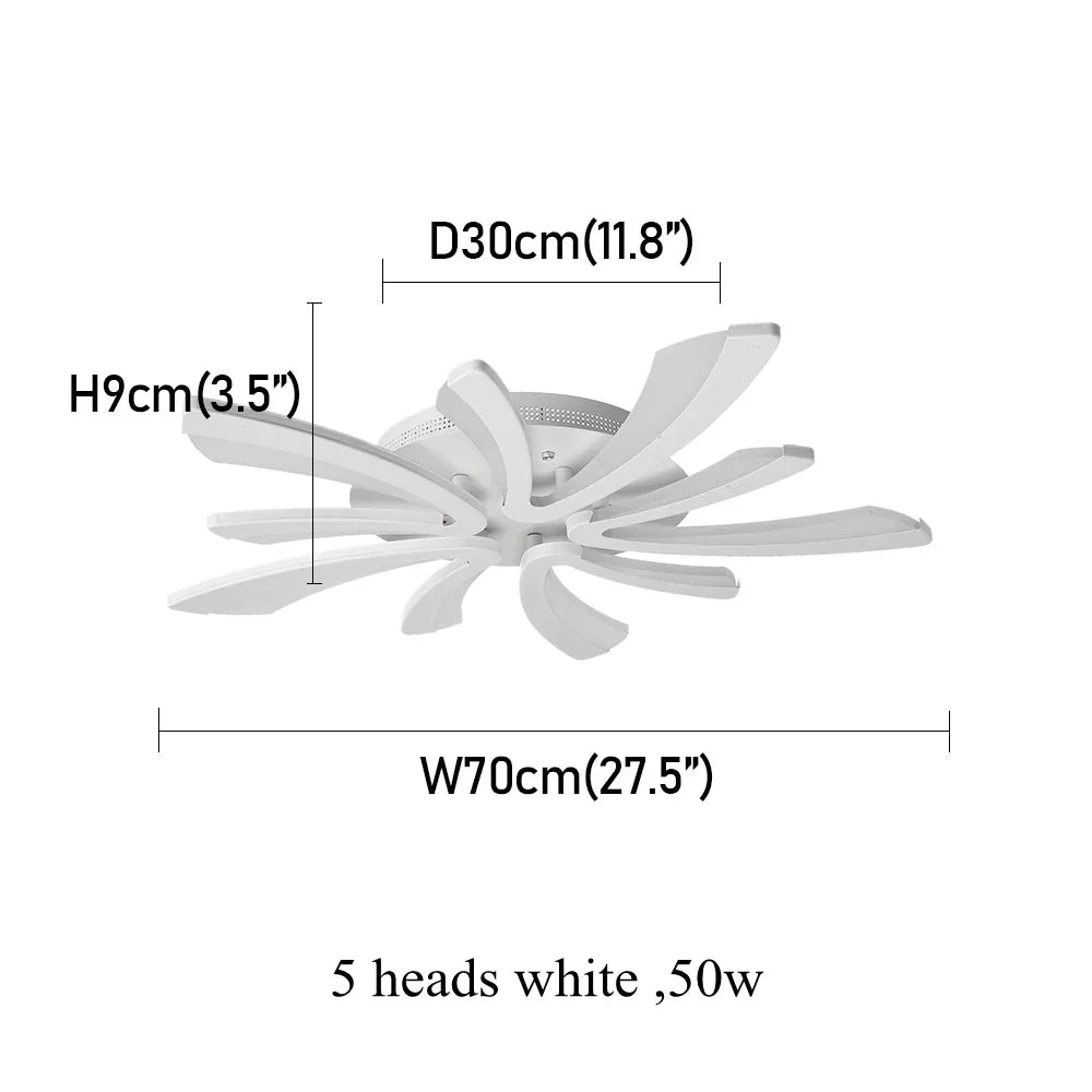 Acrylic LED Chandelier RC Dimming Modern Ceiling Lamp for Living Dining Room