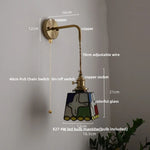 Tiffany Style Colorful Glass Wall Light Fixture - Up Down Rotate Bedside Lamp