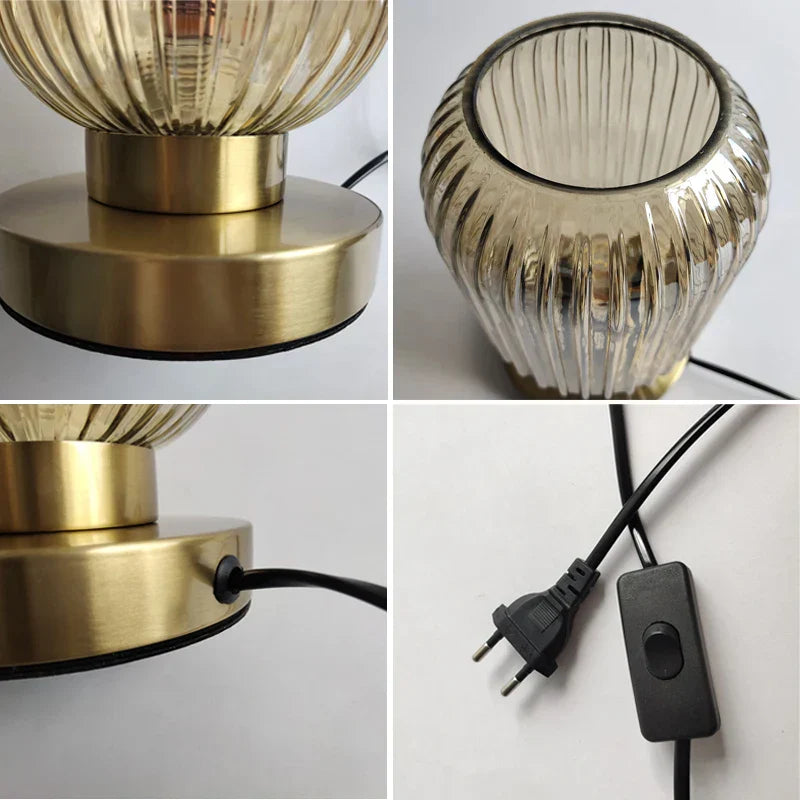 Nordic Glass Table Lamp - Study Bedroom Bedside Modern Living Room Decor