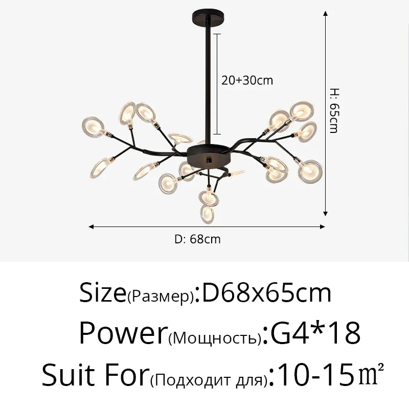 Modern LED Chandelier - Luxurious Nordic Firefly Lamp for Home Indoor Lighting
