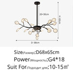 Modern LED Chandelier - Luxurious Nordic Firefly Lamp for Home Indoor Lighting
