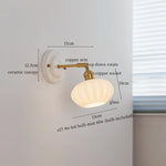 White Glass LED Wall Lights Pull Chain Switch Copper Arm - Bedroom Stair Living Room Mirror Bedside Lamp