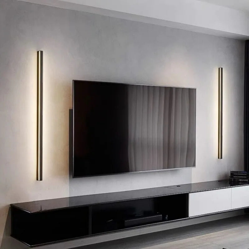 Minimalist Line Wall Lamp for Bedroom Headboard Hallway Creative Strip Light