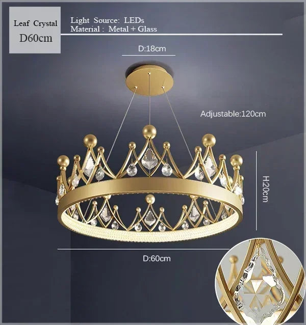 Nordic Princess LED Chandelier for Home Living Dining Bedroom - Simple Elegant Design