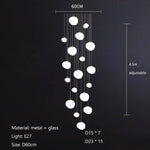 Nordic Glass Lampshade LED Ceiling Chandelier for Home Decoration