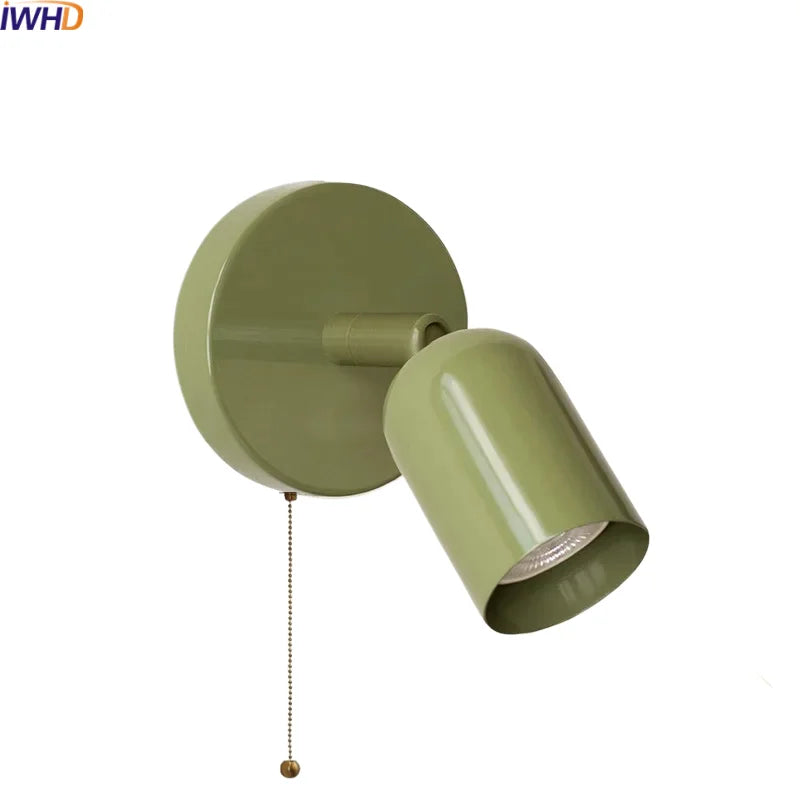 LED Wall Sconce Pull Chain Switch Cream Style Stair Light Fixture