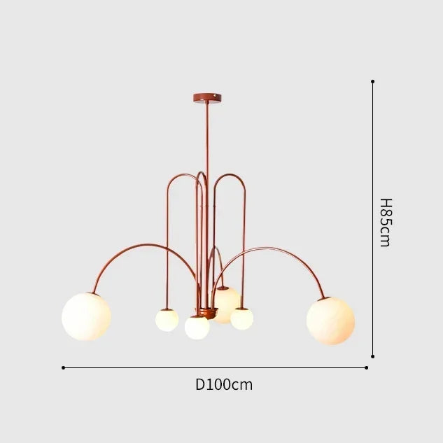 Glass Pendant Chandelier for Living Dining Room Suspension Lamp