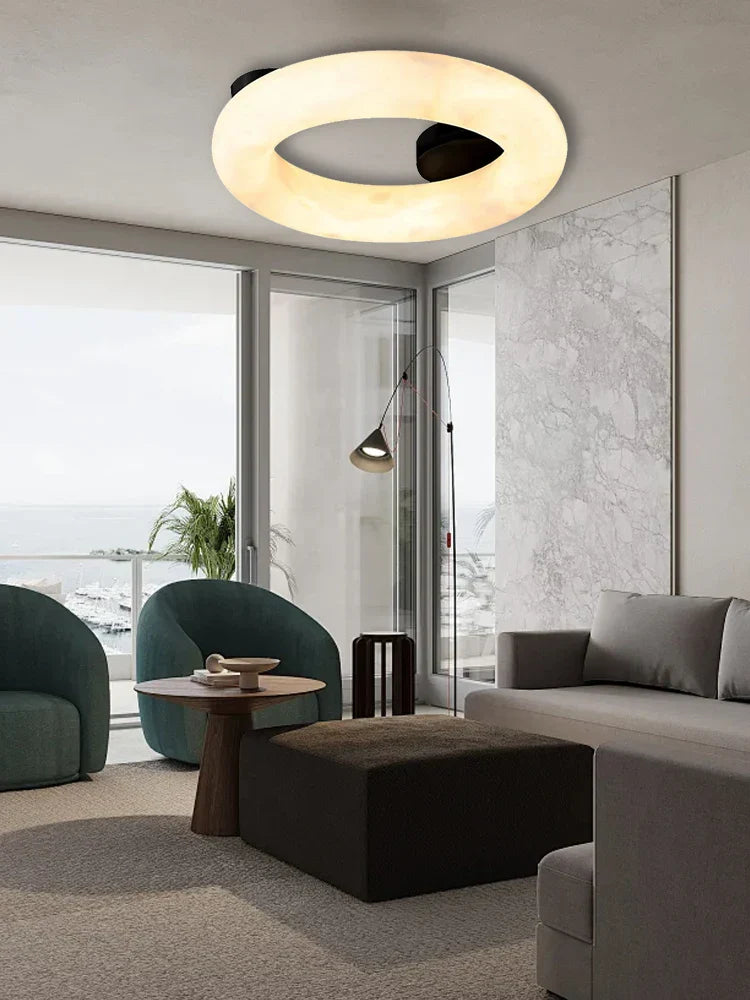 Elegant Alabaster Marble Ceiling Chandelier for Living Room Bedroom