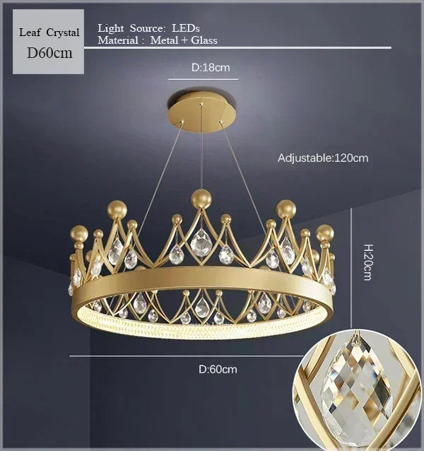 Nordic Princess LED Chandelier for Home Living Dining Bedroom - Simple Elegant Design