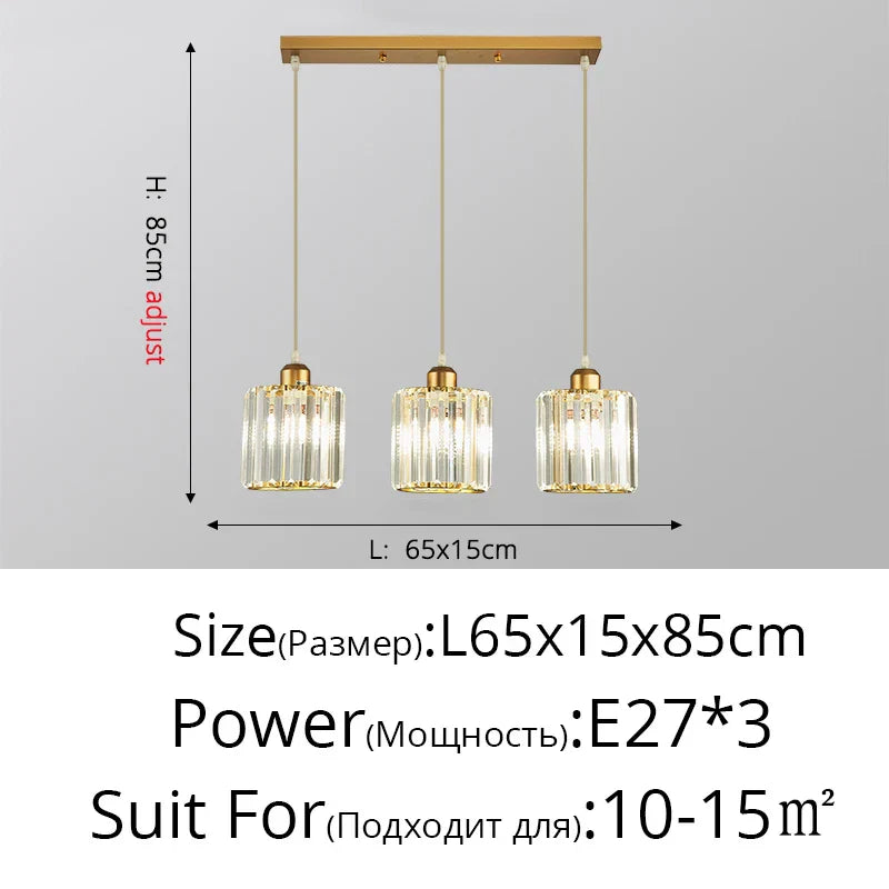Crystal Chandelier Luxury Ceiling Lamp LED Modern Pendant Light for Indoor Spaces