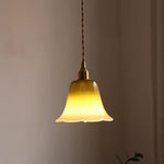 Afralia™ Pink Flower Glass LED Pendant Light Fixture, Modern Nordic Decor