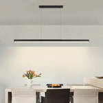 Modern Straight Pendant LED Light - Minimalist Painted Aluminium Chandelier