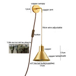 Modern Wood Copper LED Wall Sconce for Living Room Corridor Bar Bathroom