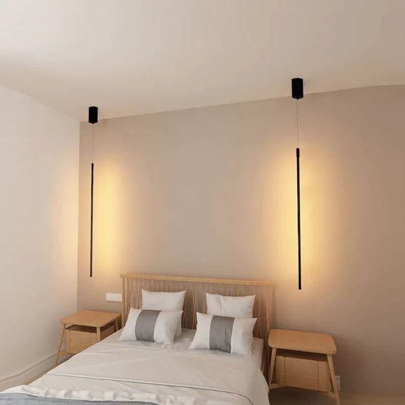 Modern LED Strip Pendant Light Minimalist Living Room Chandelier