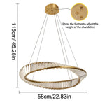 Gold Möbius Strip Pendant Chandelier for Luxe Living and Dining Spaces
