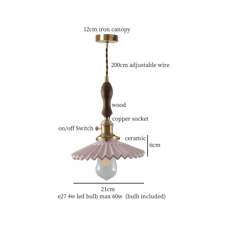 Ceramic LED Hanging Pendant Light - Modern Nordic Design for Home Decor