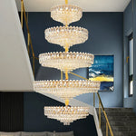 Luxury Crystal Chandelier for Duplex Villa Staircase and Living Room