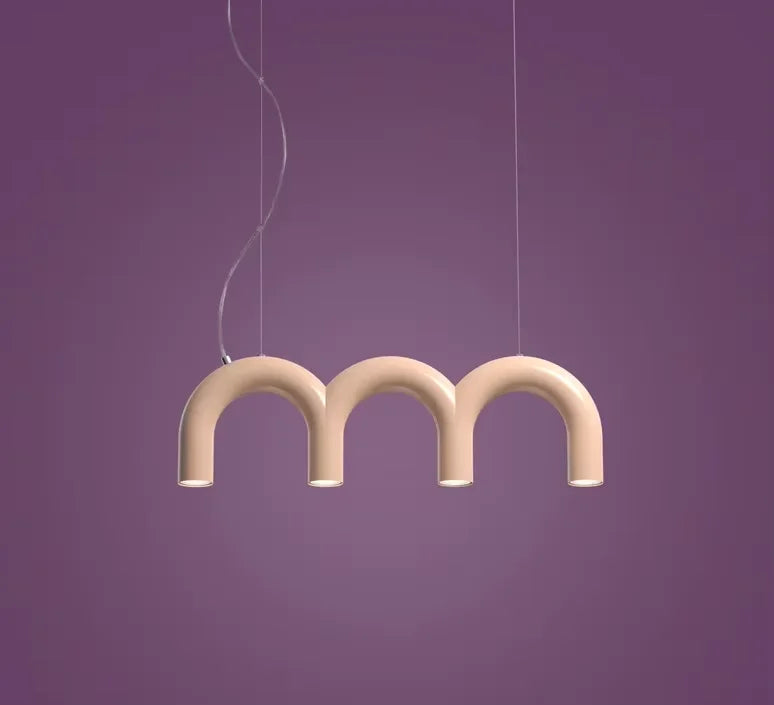 Blue Metal Arch Chandelier Pendant Light - Modern Design for Home Décor