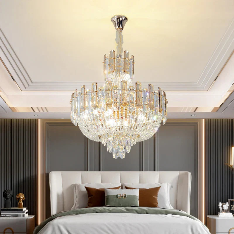 French Bead Chain Crystal Chandelier for Luxury Spaces