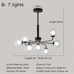 Glass Ball Pendant Chandelier for Living Room Bedroom Dining Room