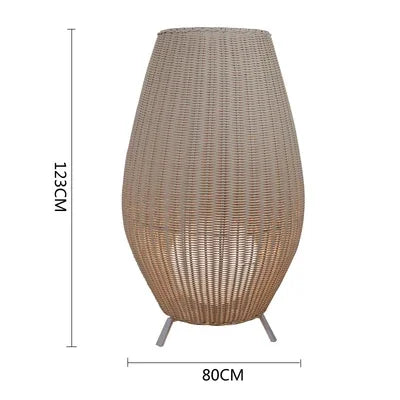 Lucide Colin Rattan Floor Lamp: Natural Handmade Light for Garden, Bedroom, Living Room